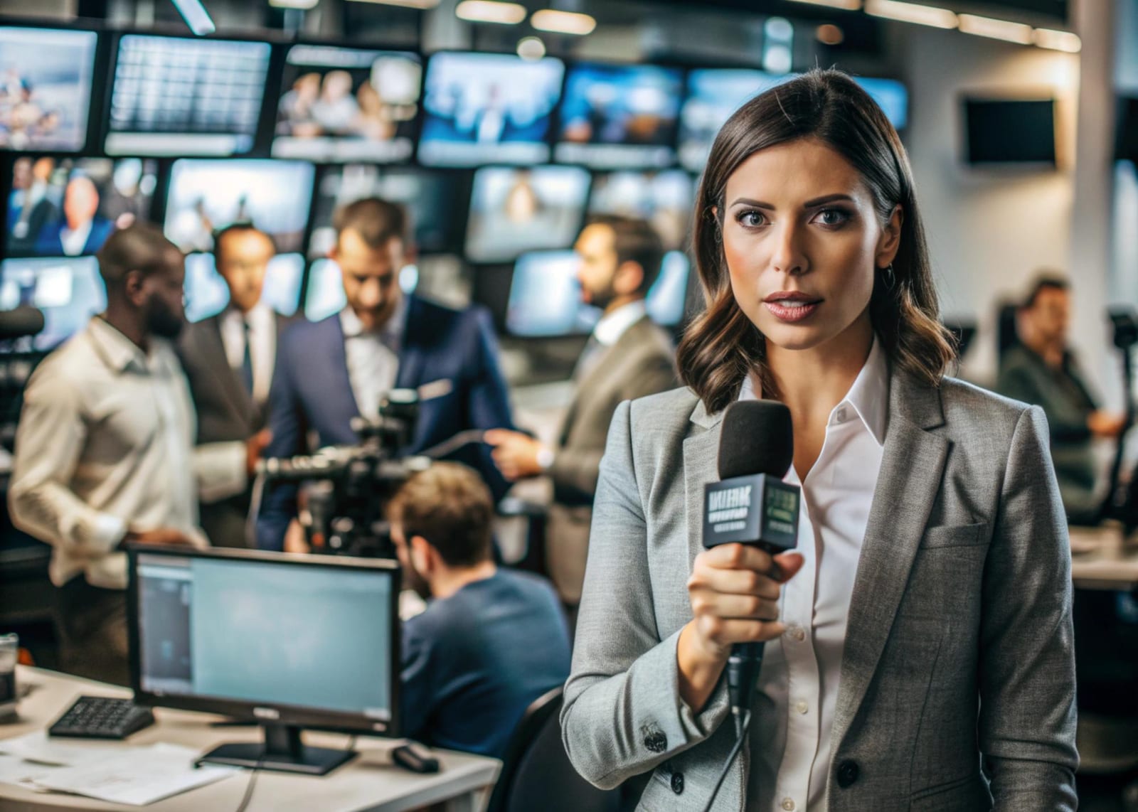 Câmera de transmissão em estúdio de TV